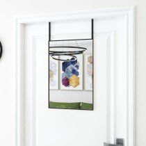 Türspiegel Schwarz 30x100 cm Glas und Aluminium