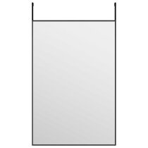 Türspiegel Schwarz 30x100 cm Glas und Aluminium
