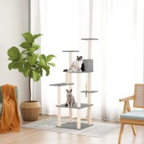 Cat Tree with Sisal Scratching Posts Dark Grey 153 cm