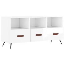 TV Cabinet High Gloss White 102x36x50 cm Engineered Wood