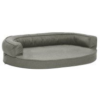Hundematratze Ergonomisch 60x42 cm Leinenoptik Grau