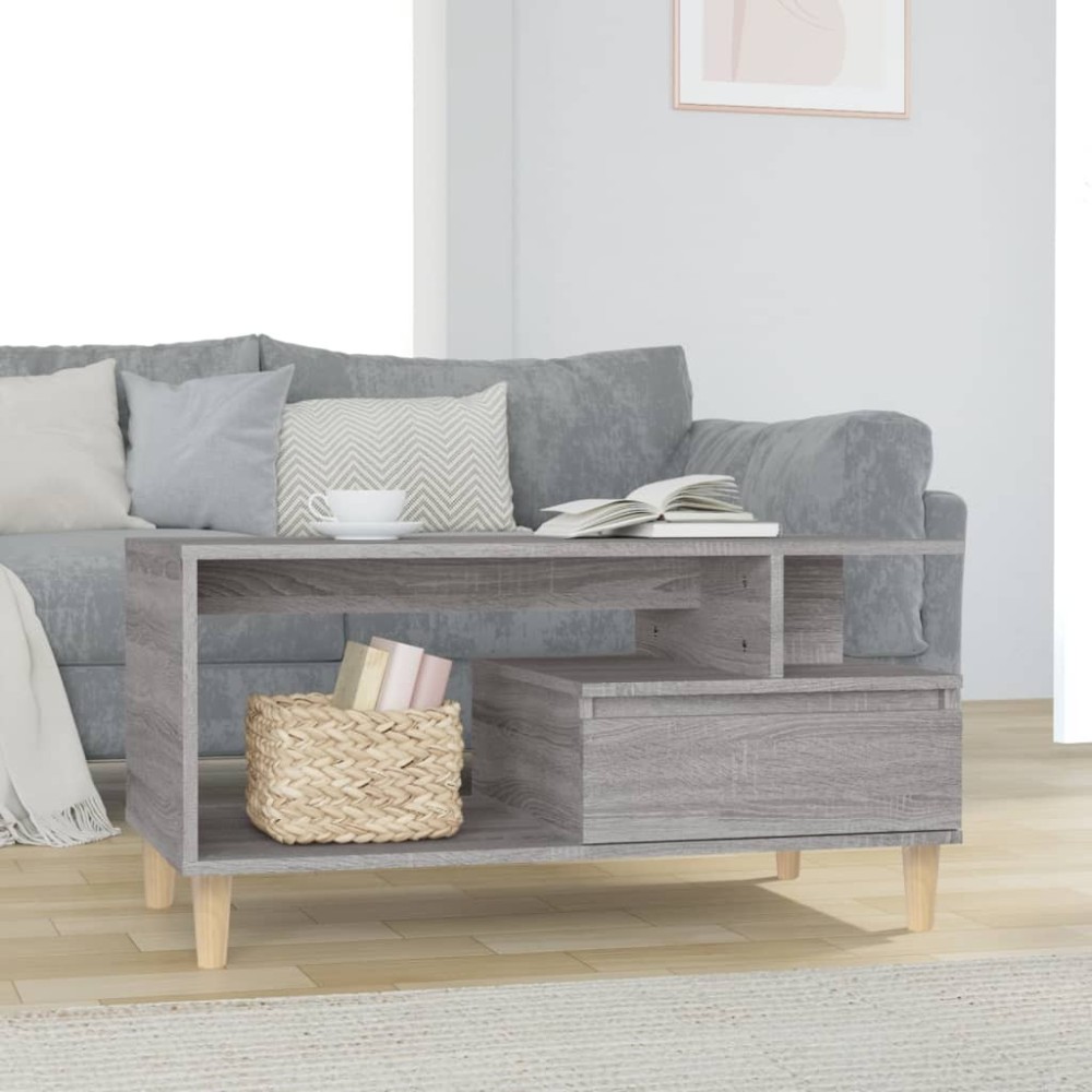 Coffee Table Brown Oak 90x49x45 cm Engineered Wood