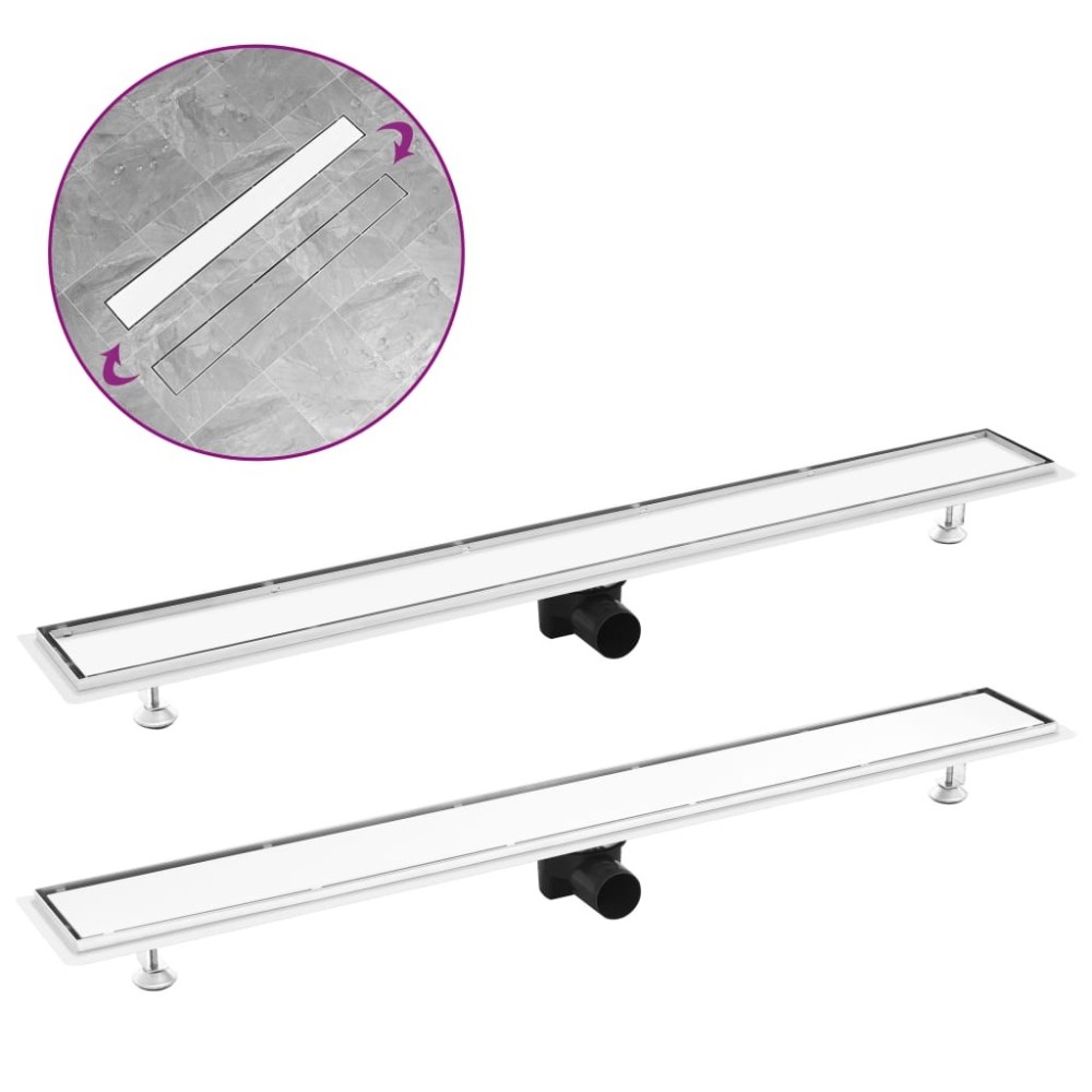 Shower Drain with 2-in-1 Cover 73x14 cm Stainless Steel