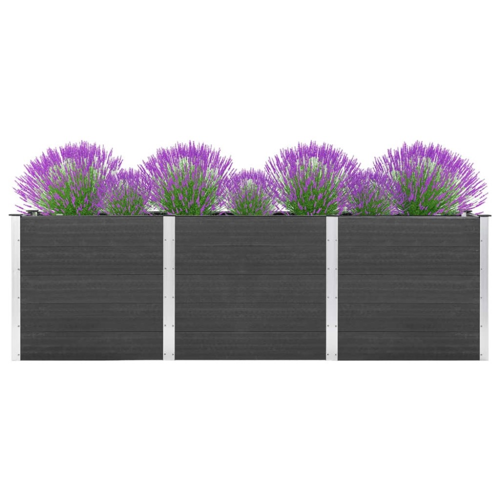 Garden Raised Bed 200x100x54 cm WPC Grey