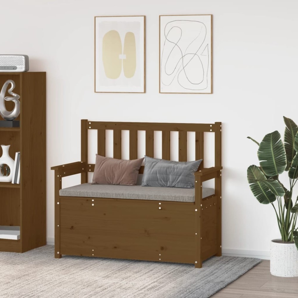 Bench Black 112.5x51.5x96.5 cm Solid Wood Pine