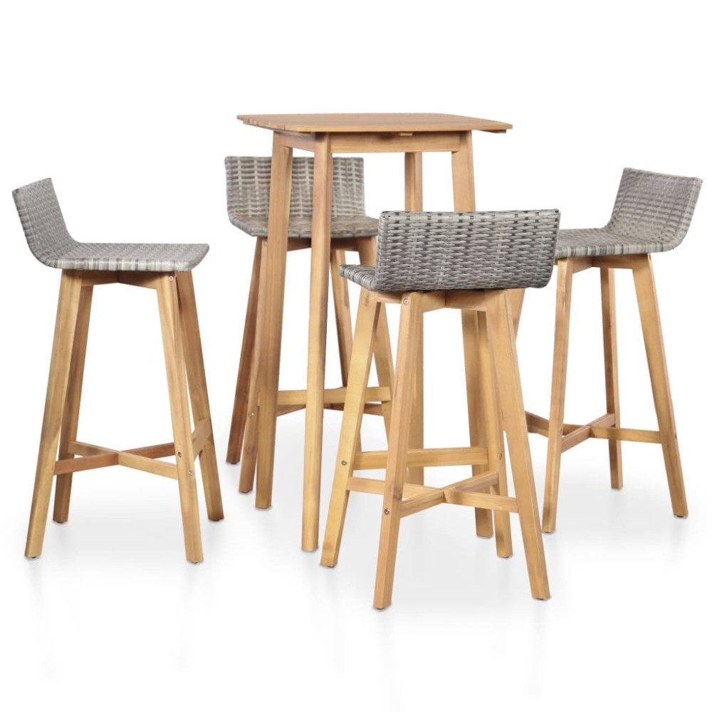 3-tlg. Bar-Set Akazie Massivholz