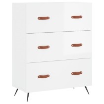 Chest of Drawers High Gloss White 69.5x34x90 cm Engineered Wood