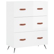 Chest of Drawers High Gloss White 69.5x34x90 cm Engineered Wood