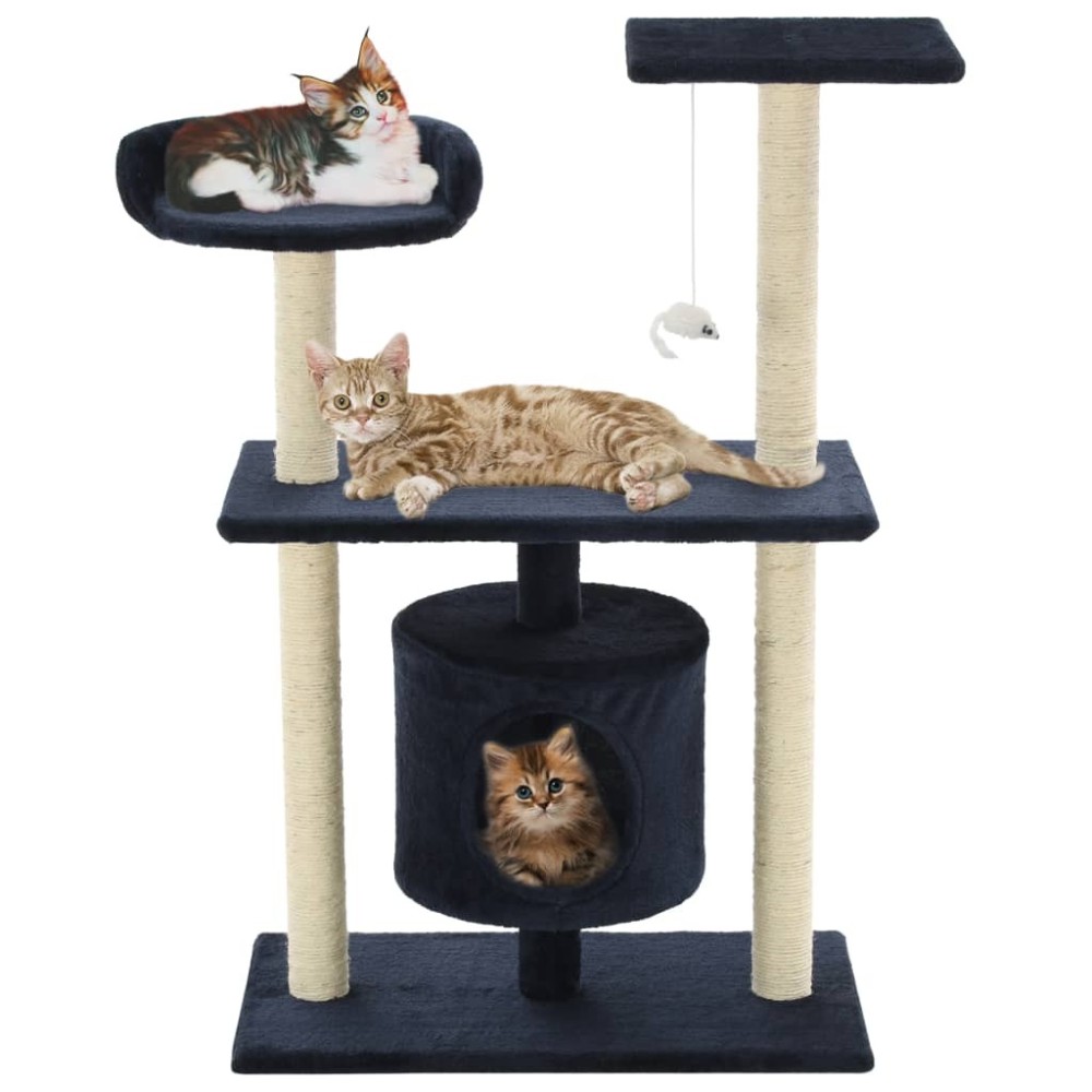 Cat Tree with Sisal Scratching Posts 95 cm Grey Paw Prints