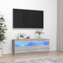 TV Cabinet with LED Lights High Gloss Grey 80x35x40 cm