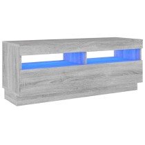 TV Cabinet with LED Lights High Gloss Grey 80x35x40 cm