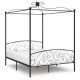 Canopy Bed Frame Grey Metal 120x200 cm
