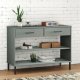 Console Cabinet with Metal Legs Brown Solid Wood Pine OSLO