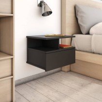 Floating Nightstand High Gloss Grey 40x31x27 cm Engineered Wood