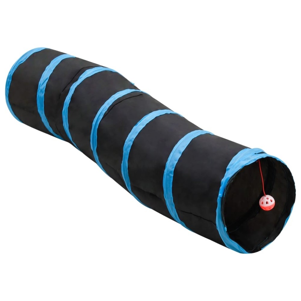 Cat Tunnel 3-way Black and Blue 25 cm Polyester