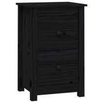 Bedside Cabinets 2 pcs Black 40x35x61.5 cm Solid Wood Pine