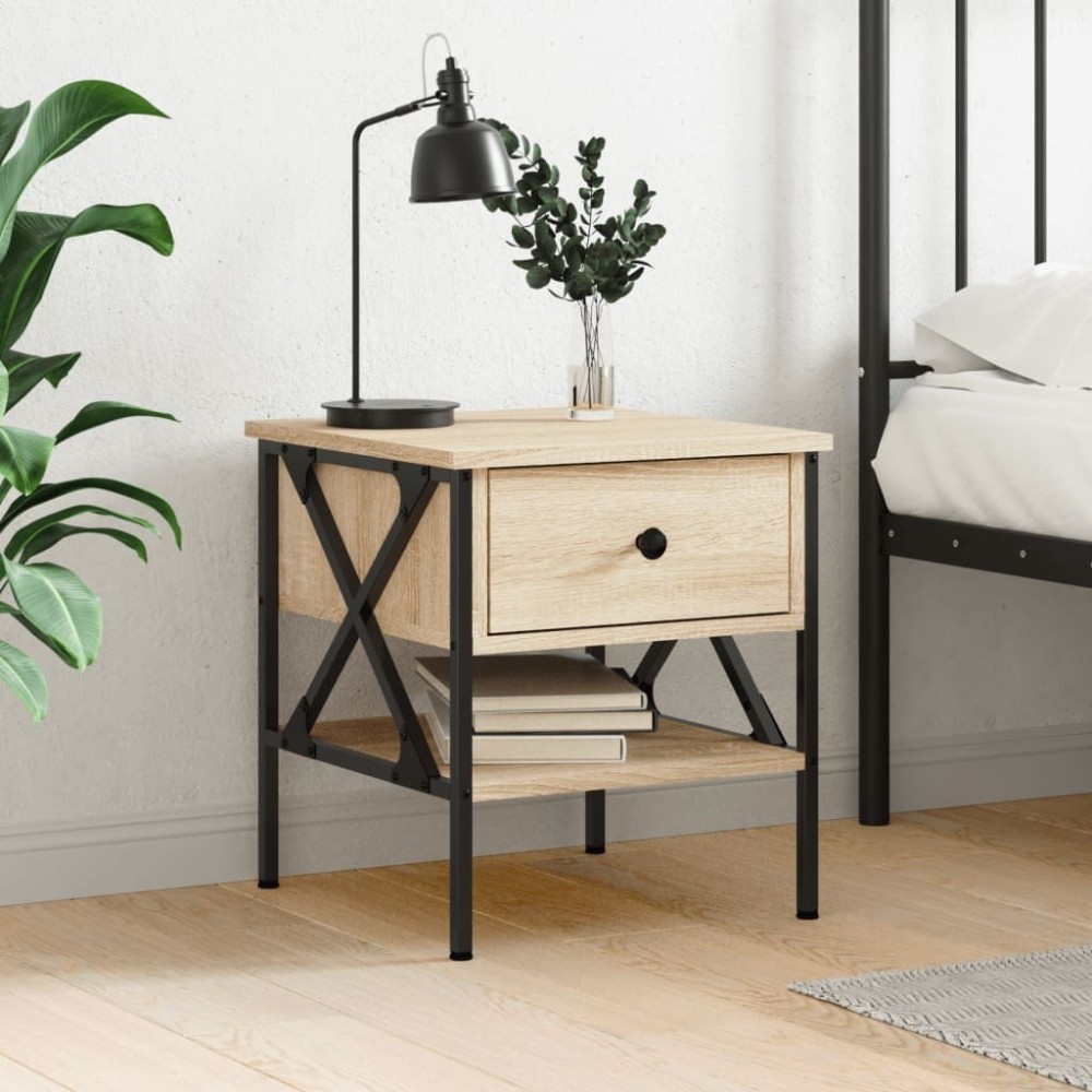 Bedside Tables 2 pcs Brown Oak 40x42x45 cm Engineered Wood