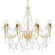 Chandelier with Beads White 8 x E14 Bulbs