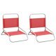 Folding Beach Chairs 2 pcs Grey Fabric