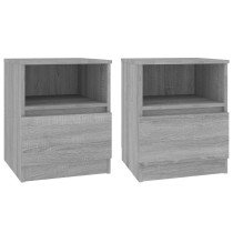 Bed Cabinets 2 pcs High Gloss Black 40x40x50 cm Engineered Wood