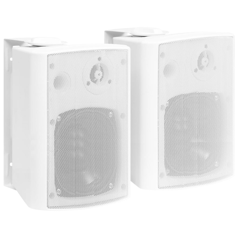 Wall-mounted Stereo Speakers 2 pcs White Indoor Outdoor 100 W