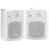 Wall-mounted Stereo Speakers 2 pcs White Indoor Outdoor 100 W