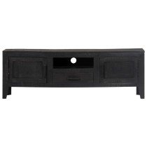 TV Cabinet Black 118x30x40 cm Solid Mango Wood