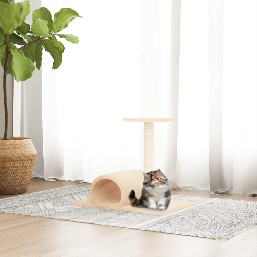 Cat Scratching Post with Tunnel Dark Grey 60x34.5x50 cm