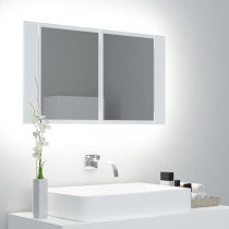 LED Bathroom Mirror Cabinet Concrete Grey 80x12x45 cm Acrylic