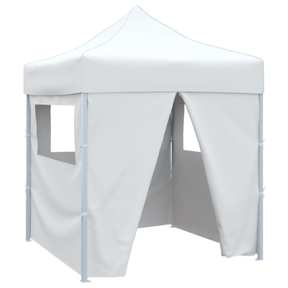 Professional Folding Party Tent with 4 Sidewalls 2x2 m Steel Blue