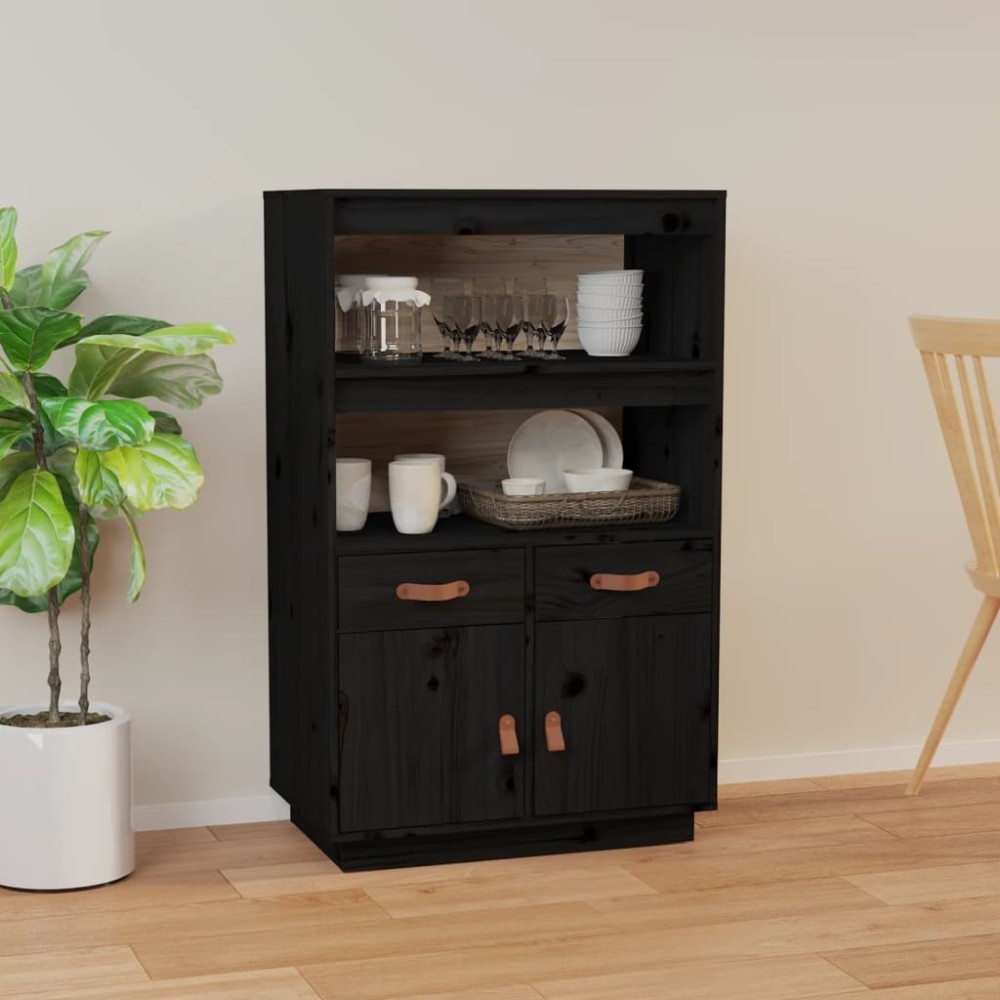 Highboard Honigbraun 67x40x108,5 cm Massivholz Kiefer