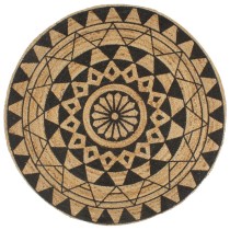 Handmade Rug Jute with Print Polka Dot 120 cm