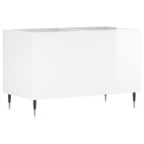 Record Cabinet High Gloss White 74.5x38x48 cm Engineered Wood