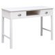 Desk White 108x45x76 cm Solid Wood Paulownia