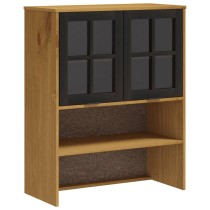 Aufsatz für Highboard mit Glastüren FLAM Massivholz Kiefer