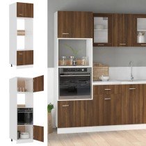 Microwave Cabinet Grey Sonoma 60x57x207 cm Engineered Wood