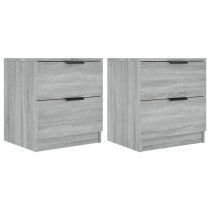 Bedside Cabinets 2 pcs Smoked Oak Engineered Wood