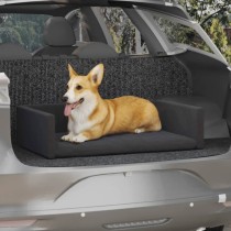 Dog Car Boot Light Grey 90x60 cm Linen Look