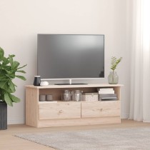 TV Cabinet with Drawers ALTA White 100x35x41 cm Solid Wood Pine