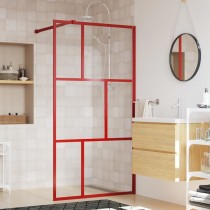 Walk-in Shower Wall with Clear ESG Glass Red 90x195 cm
