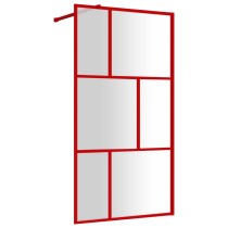 Walk-in Shower Wall with Clear ESG Glass Red 90x195 cm