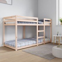 Etagenbett Weiß 75x190 cm Massivholz Kiefer