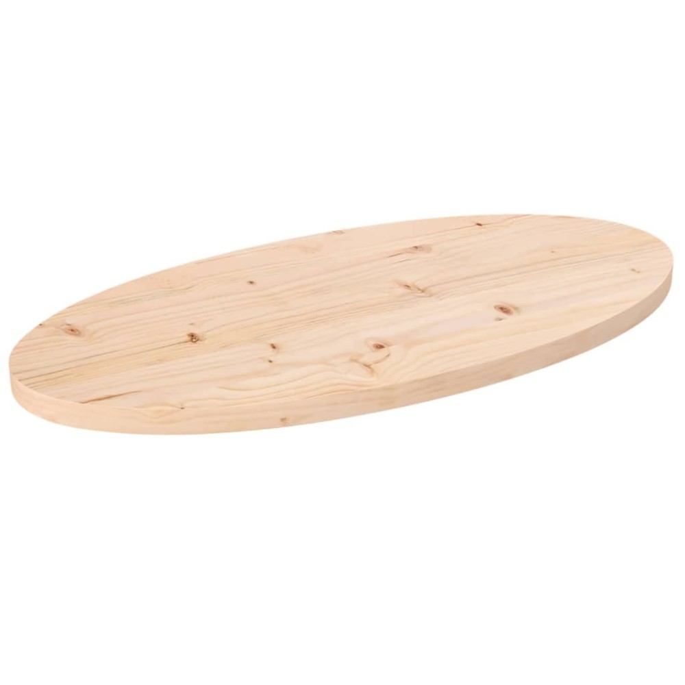 Table Top White 70x35x2.5 cm Solid Wood Pine Oval