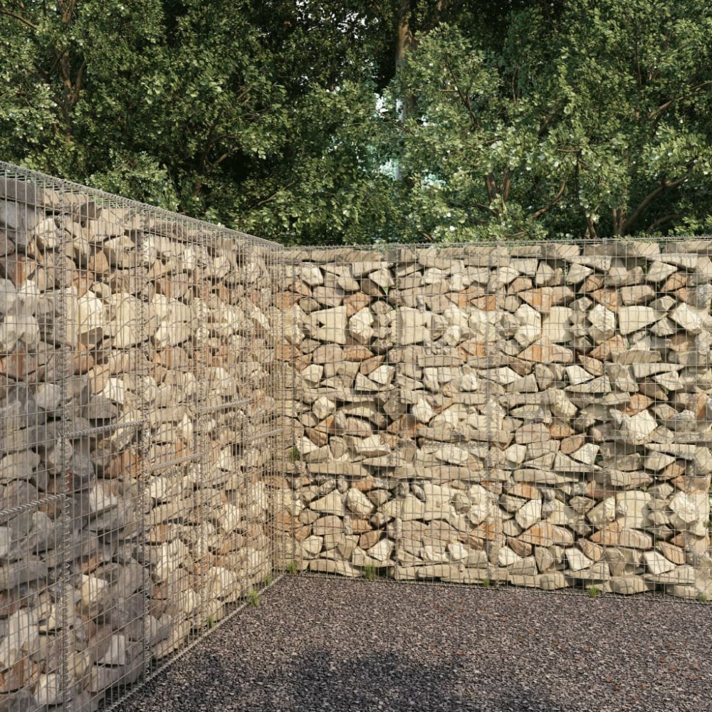 Gabion Wall with Cover Galvanised Steel 300x50x200 cm