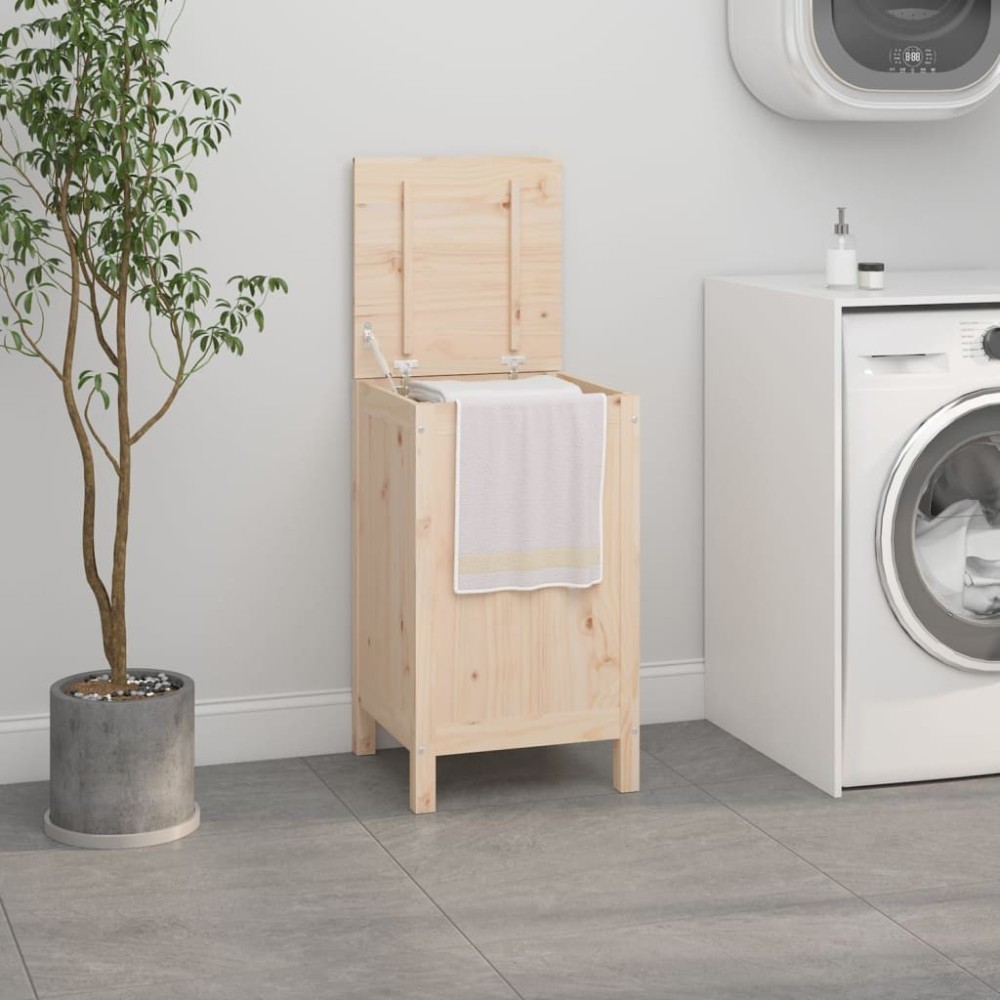 Laundry Box White 88.5x44x76 cm Solid Wood Pine