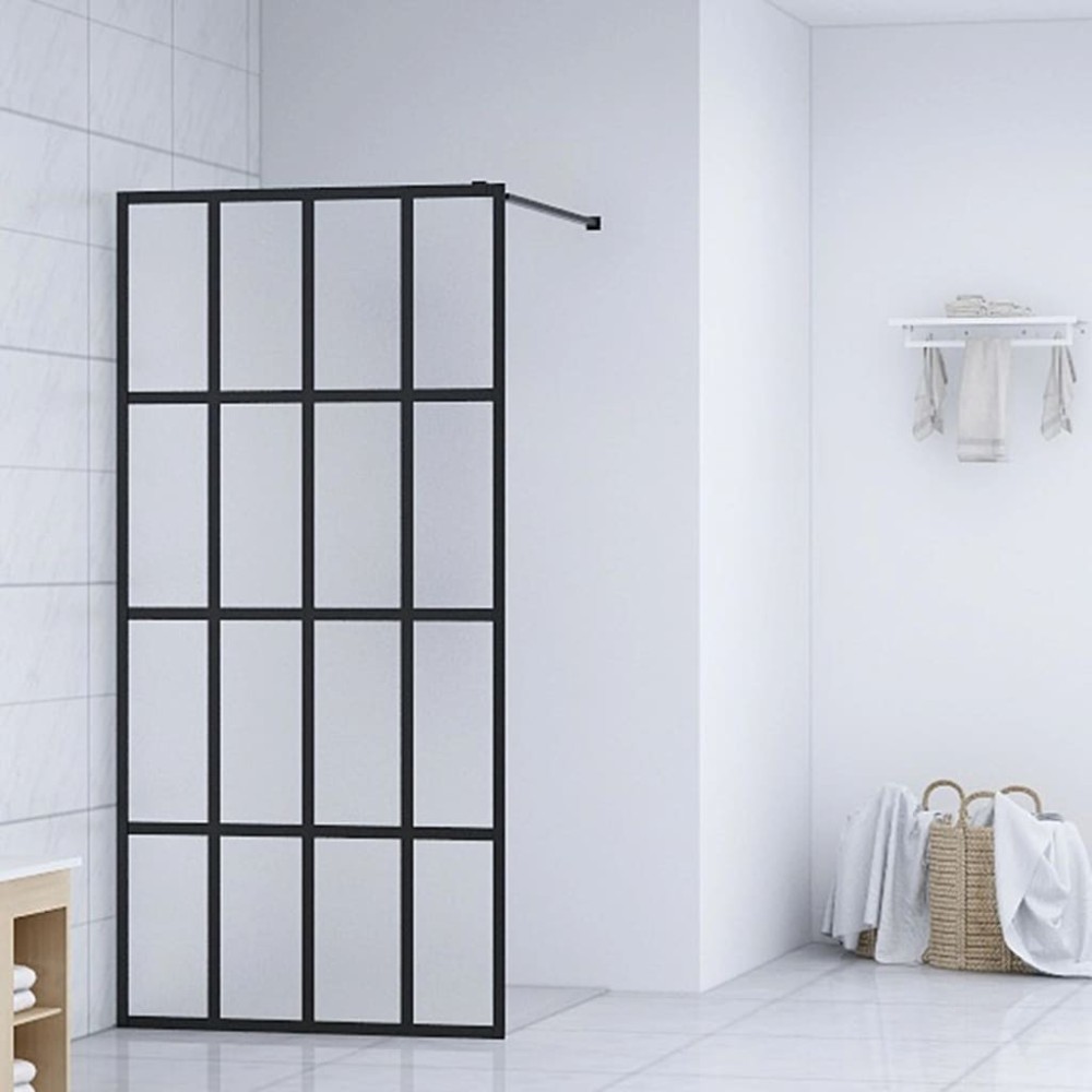 Walk-in Shower Screen Clear Tempered Glass 90x195 cm