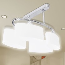 Ceiling Lamp with Ellipsoid Glass Shades for 6 E14 Bulbs