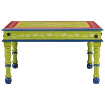 Coffee Table Red Hand Painted Solid Wood Mango