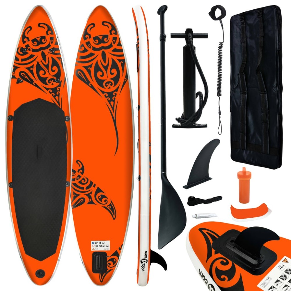 Aufblasbares Stand Up Paddle Board Set 305x76x15 cm Grün