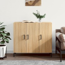 Sideboard Grey Sonoma 90x34x80 cm Engineered Wood